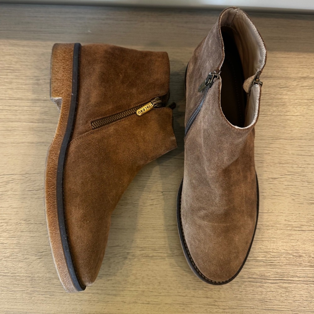 Italeau 9.5 -10 EU 40.5 Brown Suede Ankle Boot Water Resistant Handmade Italy